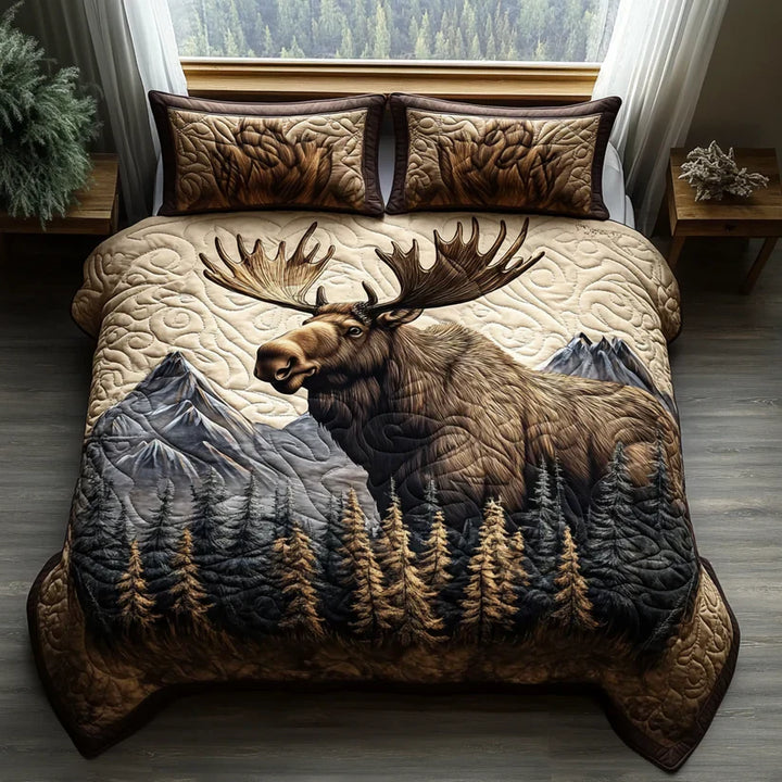 Parure de lit matelassée 3 pièces - Animaux de la Forêt
