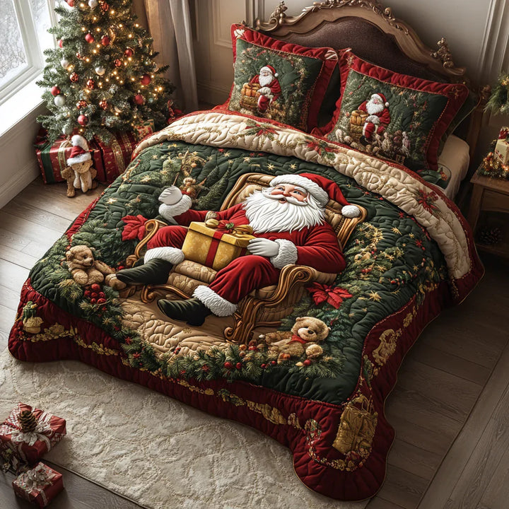 Parure de lit matelassée 3 pièces - Magie du Père Noël