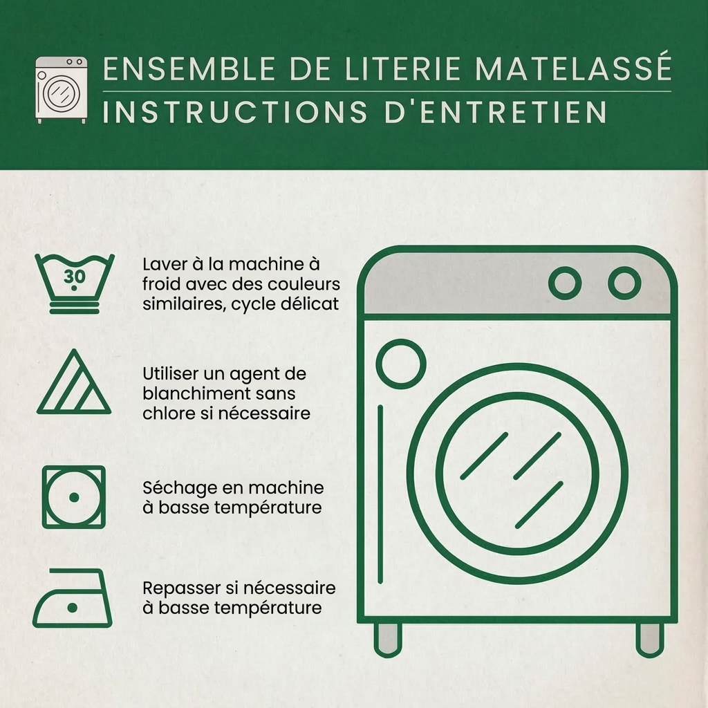 Parure de lit matelassée 3 pièces - Atelier du Père Noël